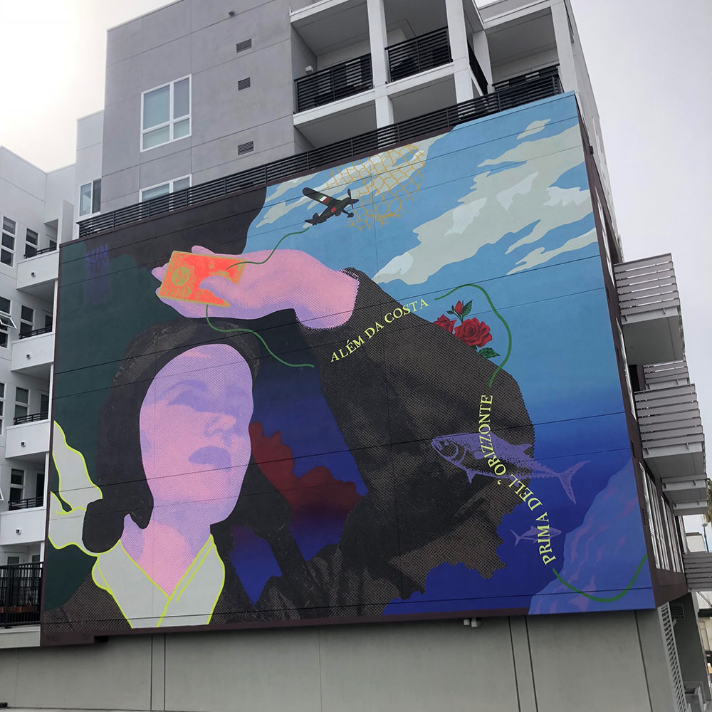 Before the Horizon, Beyond the Sea - Mural, by Cyrcle, for Cityview’s Av8, Little Italy, San Diego – photo courtesy of G. James Daichendt
