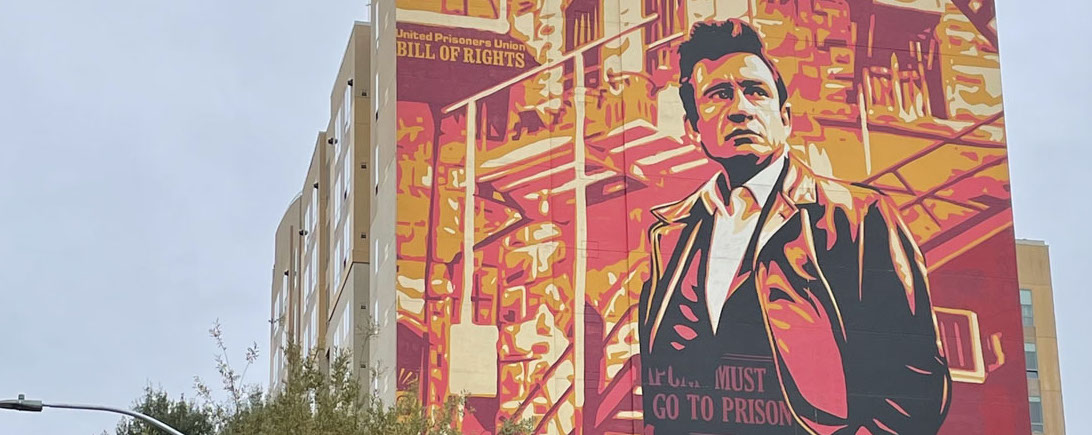 Shepard Fairey's tribute to Johnny Cash, Live at Folsom Prison, Sacramento, California - Photo by by G. James Daichendt.