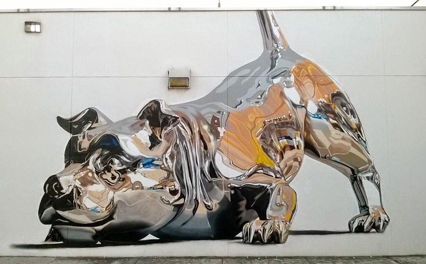 Dog Mural by Bik Ismo